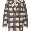 Buffalo David Bitton Aurelie Blue Cream Plaid Women's Car Coat - JK0009F