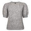 Buffalo David Bitton Lissa Light Heather Grey Women's Short Sleeve Sweater - SW0015F