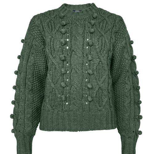 Buffalo David Bitton Larsa Dark Green Women's Crew Neck Sweater - SW0021F