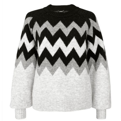 Buffalo David Bitton Nerissa Women's Black Chevron Crewneck Sweater - SW0023F