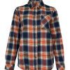 Buffalo David Bitton Percy Navy Orange Plaid Women's Button Down Shirt - WT0072F