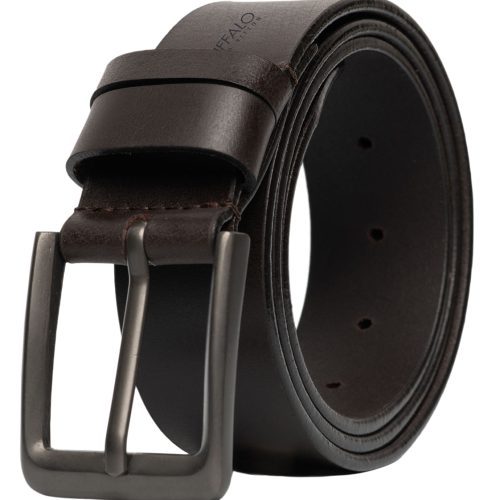 Buffalo David Bitton Full Grain Brown Buffalo Leather Belt - BB1003C13 Color BROWN