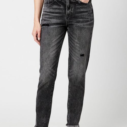 Buffalo David Bitton Distressed MARGOT MOM Jeans - BL15860 Color BLACK