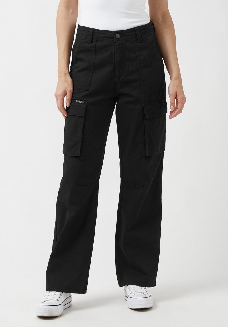 Buffalo David Bitton Low Rise Straight Gia Black Cargo Pants - BL15915 Color BLACK