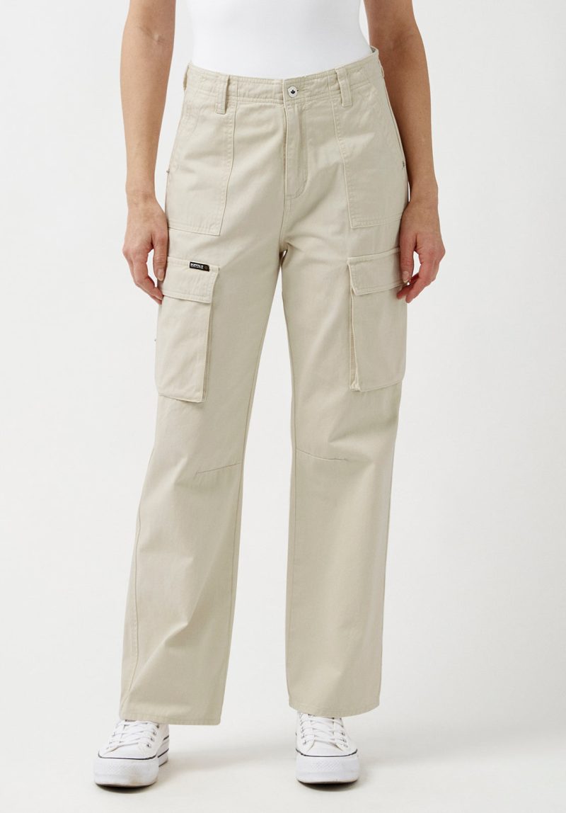 Buffalo David Bitton Low Rise Straight Gia Beige Cargo Pants - BL15915 Color TURTLEDOVE