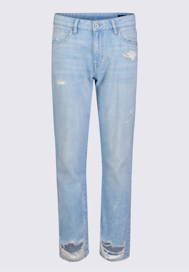 Buffalo David Bitton Relaxed Boyfriend Madison Women's Jeans in Distressed Vintage - BL15924 Color INDIGO