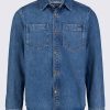 Buffalo David Bitton Sloan Men’s Long-Sleeve Denim Shirt in Authentic Blue - BM22976 Color