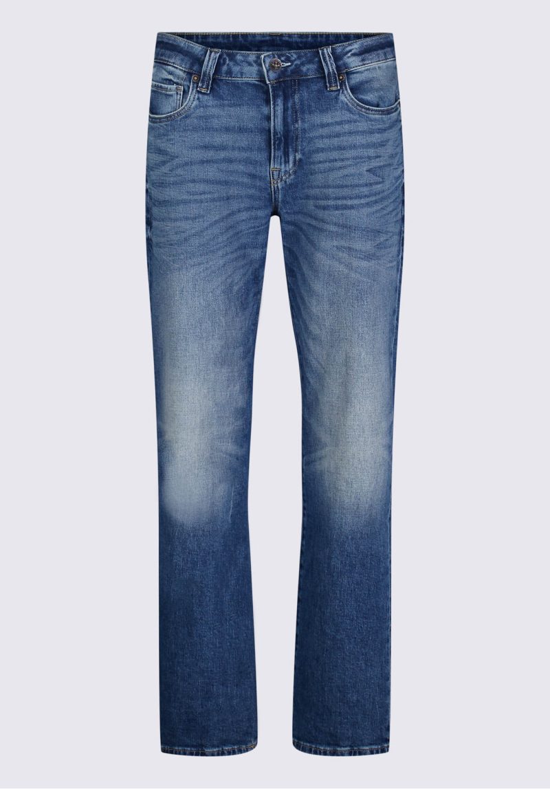 Buffalo David Bitton Relaxed Straight Driven Men's Jeans in Heavily Sanded Wash - BM22986 Color INDIGO