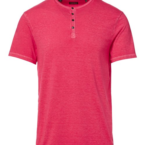 Buffalo David Bitton Buttoned Henley Fushia Kasum T-Shirt - BM23835