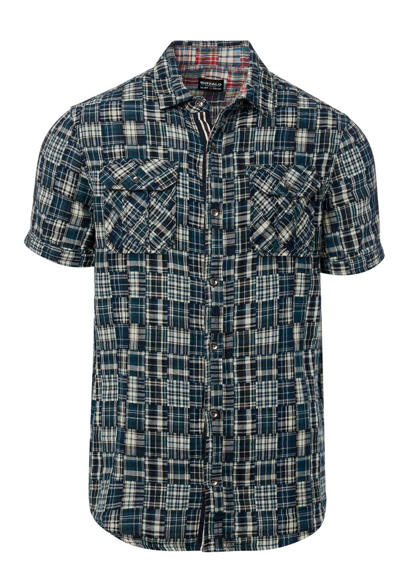 Buffalo David Bitton Short Sleeves Loose Weave Plaid Shirt - BM23891