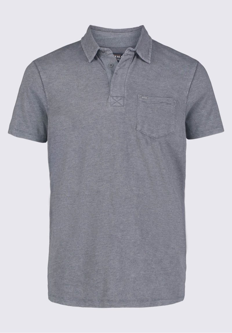 Buffalo David Bitton Kasper Men's Short Sleeve Polo in Charcoal Grey - BM24233 Color