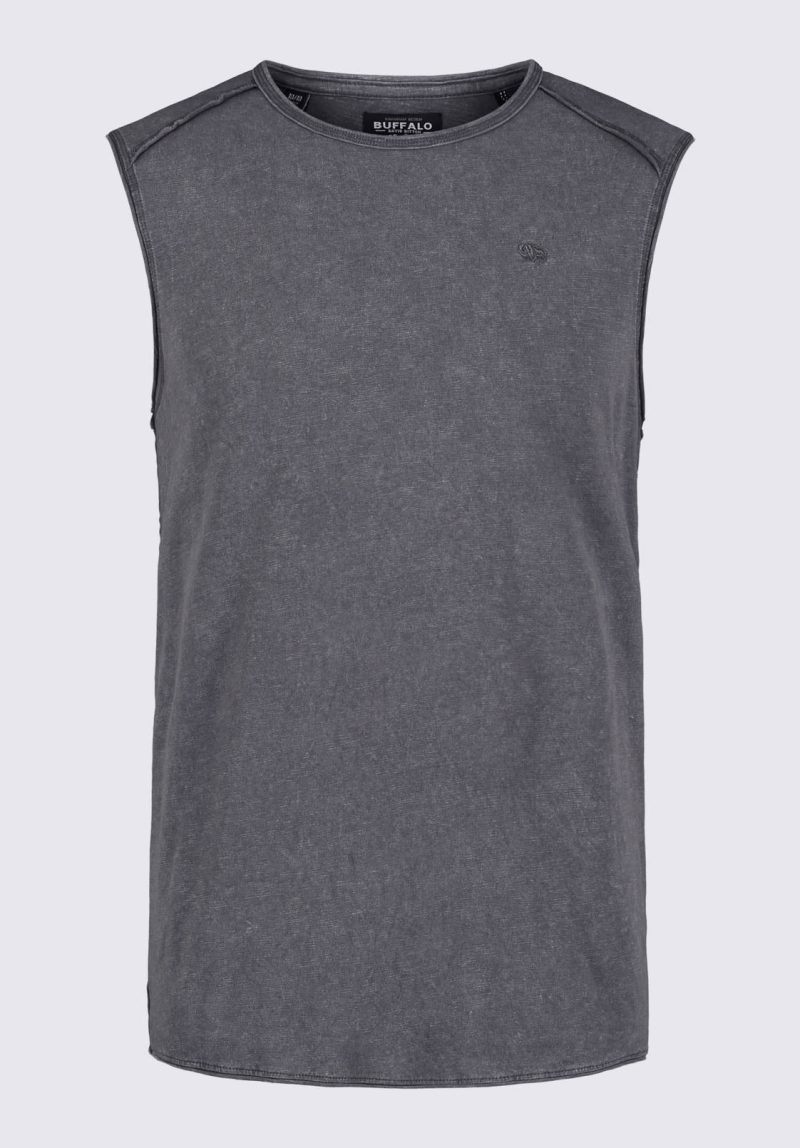 Buffalo David Bitton Karmola Men's Sleeveless Shirt in Charcoal Grey - BM24235 Color