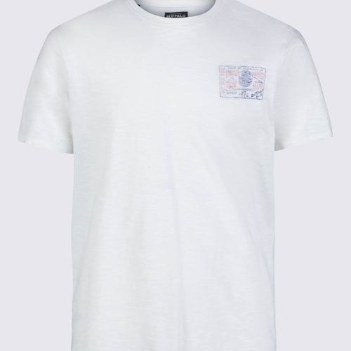 Buffalo David Bitton Tacoma Men's Printed Back T-shirt in Milk White - BM24258 Color