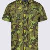 Buffalo David Bitton Sayool Men’s Woven Short Sleeve Shirt in Leaf Print, Moss Green - BM24282 Color