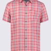 Buffalo David Bitton Sirilo Men’s Plaid Short Sleeve Shirt In Mineral Red - BM24283 Color