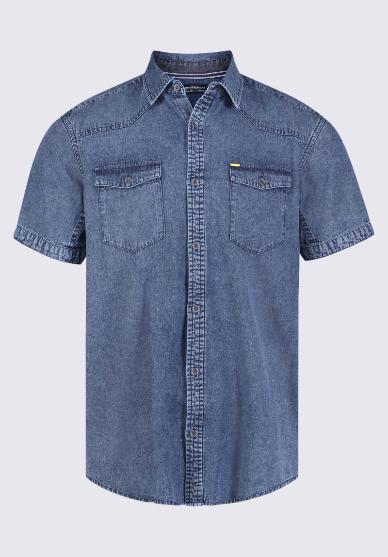 Buffalo David Bitton Somba Men’s Short Sleeve Shirt In Midnight Blue - BM24291 Color