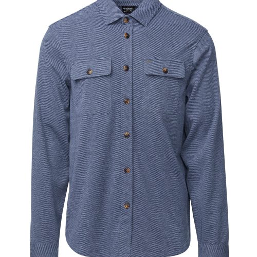 Buffalo David Bitton Sigge Blue Twill Men's Blanket Shirt - BM24307 Color MIRAGE