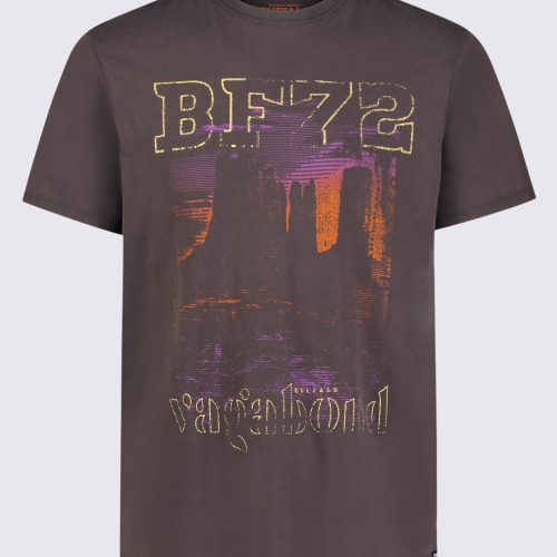 Buffalo David Bitton Tomer Men's Graphic T-shirt in Charcoal Grey - BM24324 Color