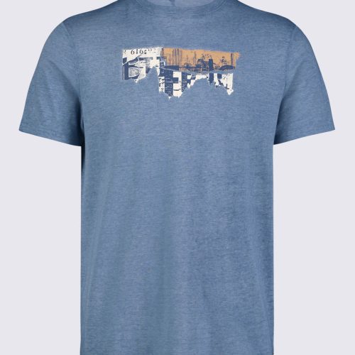 Buffalo David Bitton Tobras Men's Graphic T-shirt in Mirage Blue - BM24325 Color