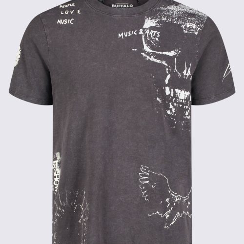 Buffalo David Bitton Tupeck Men's Short Sleeve Graphic T-shirt, Dark Grey - BM24330 Color