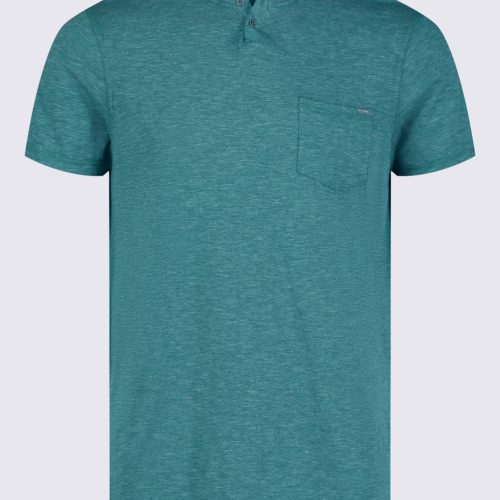 Buffalo David Bitton Kadyo Men's Pocket Henley Top in Aventurine Green - BM24345 Color