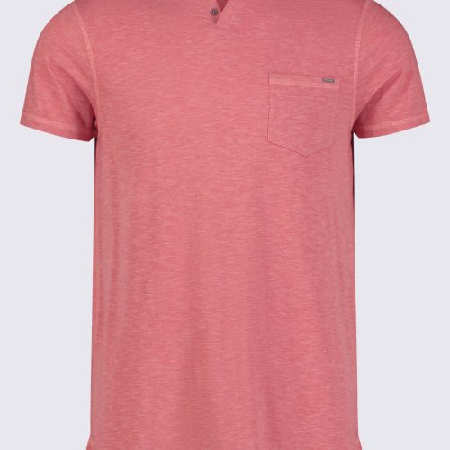 Buffalo David Bitton Kadyo Men's Pocket Henley Top in Mineral Red - BM24345 Color