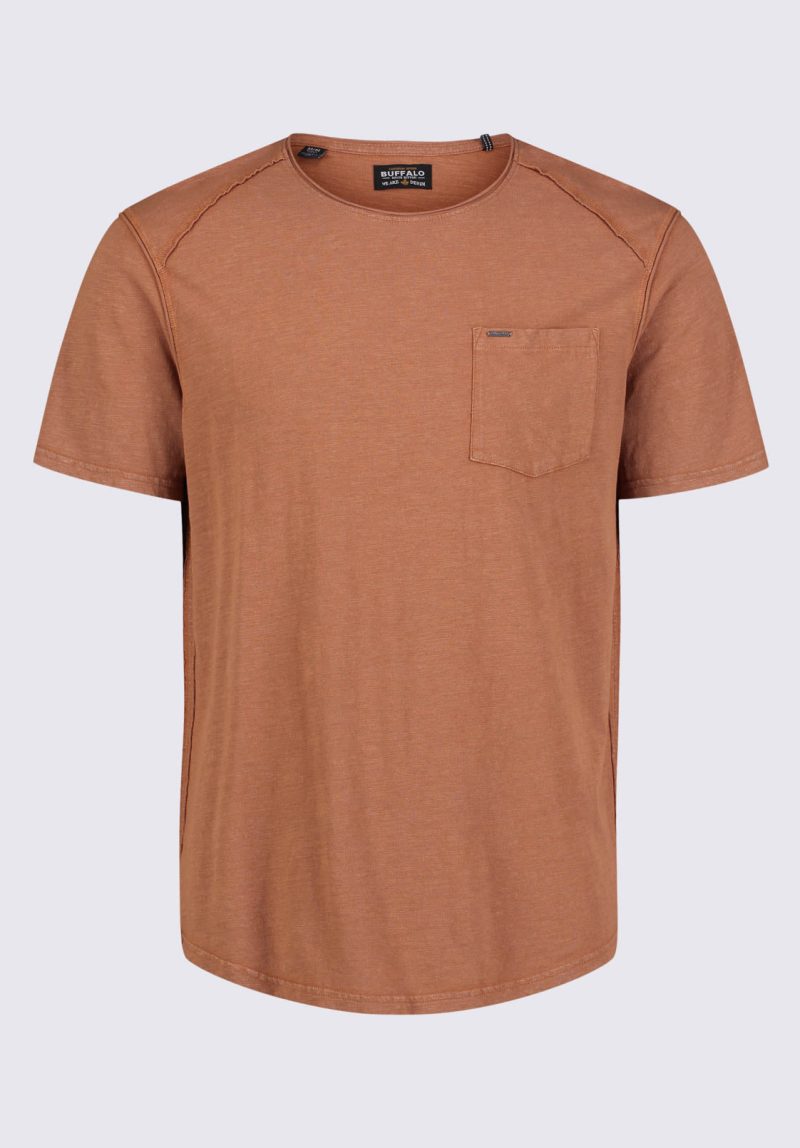 Buffalo David Bitton Kamizo Men's Pocket T-shirt in Mocha Brown - BM24346 Color