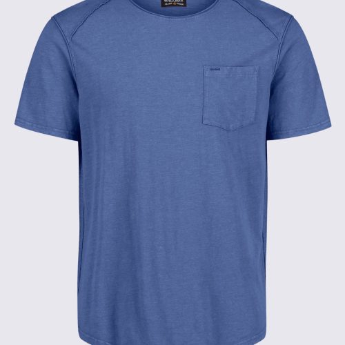 Buffalo David Bitton Kamizo Men's Pocket T-shirt in Whale Blue - BM24346 Color