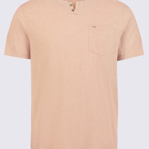 Buffalo David Bitton Kadya Short Sleeve Men's Henley, Tan - BM24397 Color