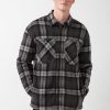 Buffalo David Bitton Sandis Black Plaid Fleece Shirt Jacket - BPM14426