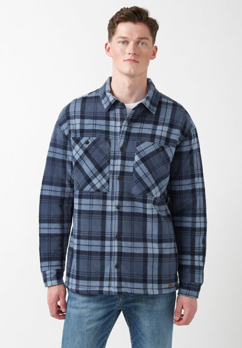 Buffalo David Bitton Sandis Mirage Plaid Fleece Shirt Jacket - BPM14426