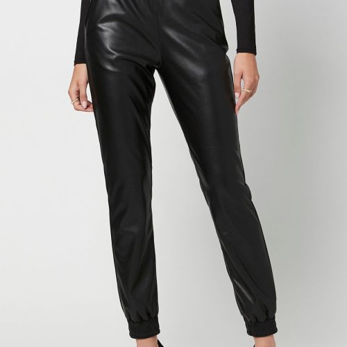 Buffalo David Bitton Faux Leather Tara Joggers - KB0551F Color BLACK