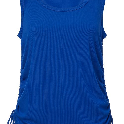 Buffalo David Bitton Muriel Blue Ruched Women’s Tank Top - KT0046S