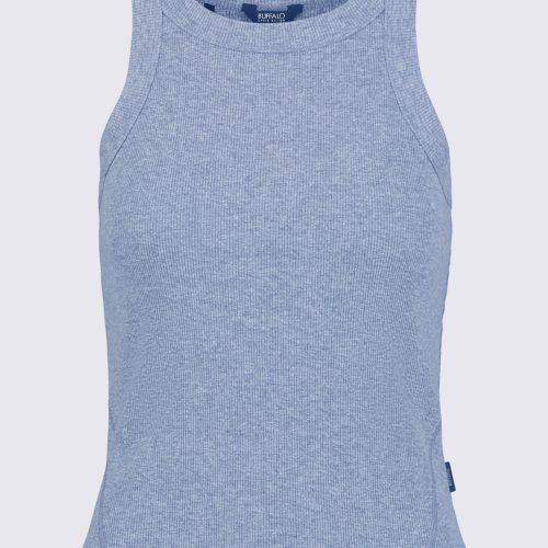 Buffalo David Bitton Regine Women's Ribbed Tank Top, Heather Blue - KT0141S Color