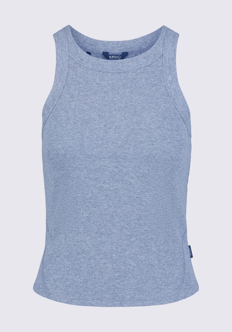 Buffalo David Bitton Regine Women's Ribbed Tank Top, Heather Blue - KT0141S Color