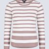 Buffalo David Bitton Scotlyn Women's Striped Long-Sleeve Sweater, White & tan - SW0103H