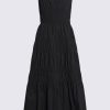 Buffalo David Bitton Balia Women's Long Ruched Tiered Dress, Black - WD0047S Color