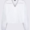 Buffalo David Bitton Selyse Women's Long Sleeve Crop Blouse, White - WT0117S Color